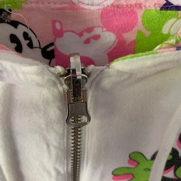 Disney Mickey Mouse Zip-up Graphic Print Reversible Hoodie in Size Small Vintage - Picture 10 of 11